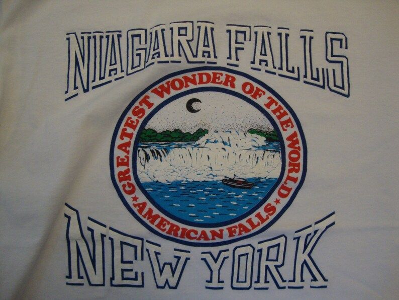 Vintage 80S Niagara Falls New York White T Shirt