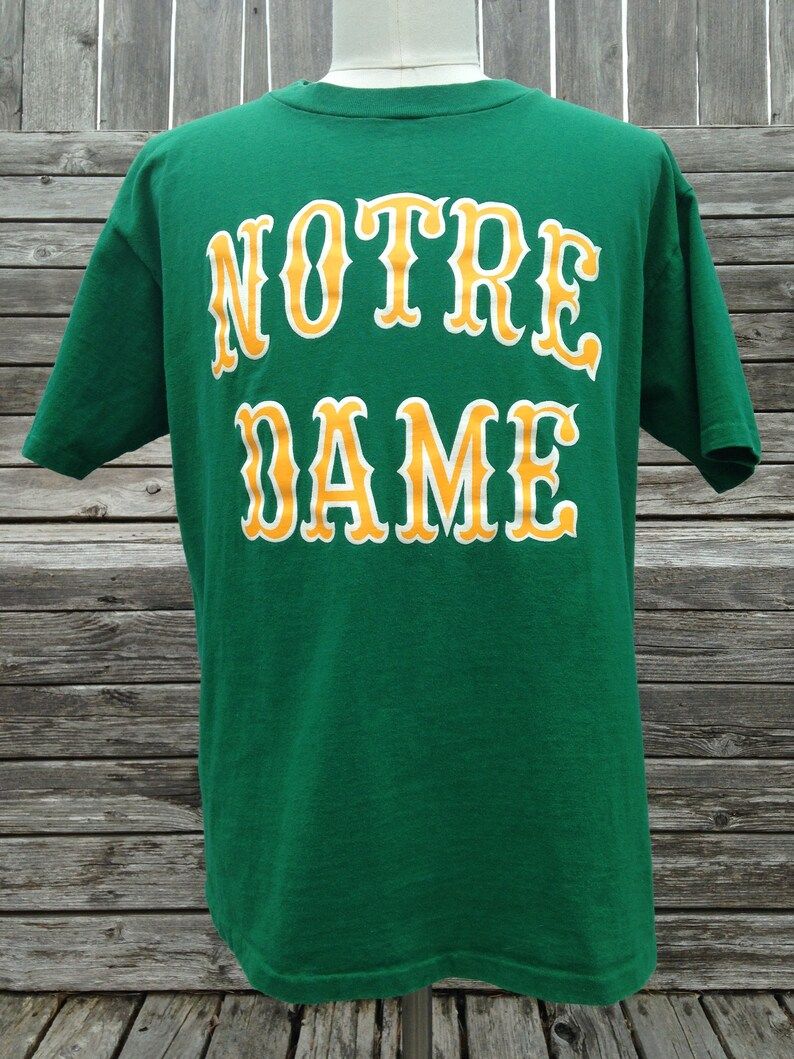 Vintage 80S Notre Dame Fighting Irish T Shirt By Champion Xl University