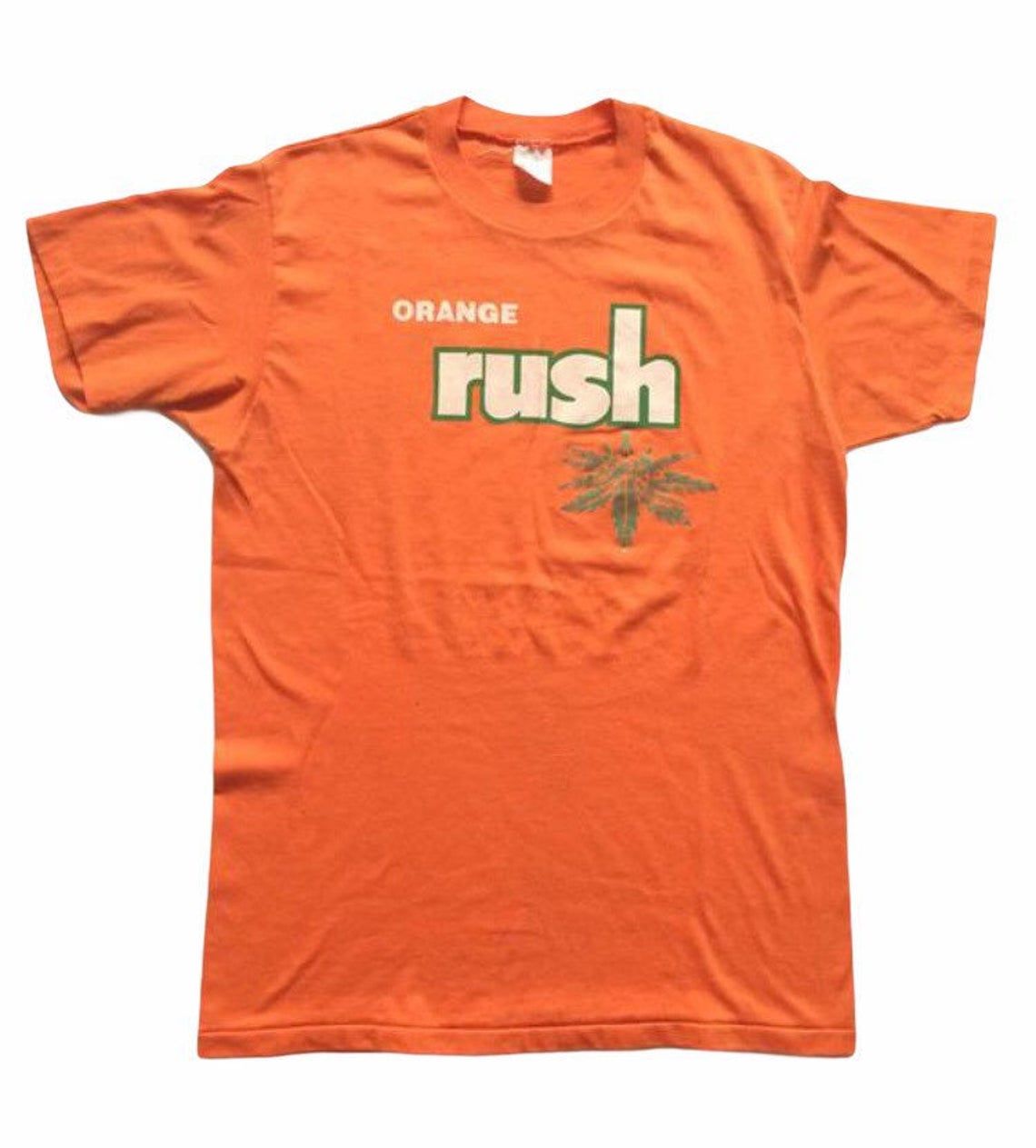 Vintage 80s Orange Rush Cannabis Marijuana Parody shirt
