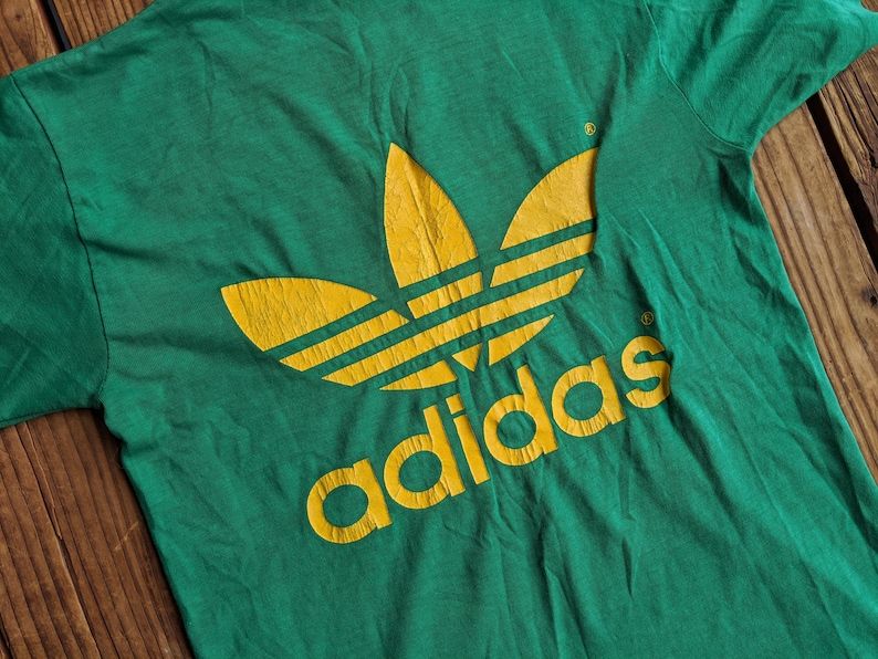 Vintage 80S Paper Thin Adidas Trefoil Logo Tee