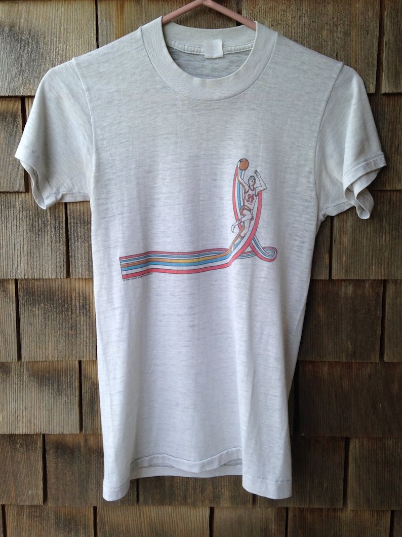 Vintage 80S Paper Thin Basketball T Shirt Xs 1980