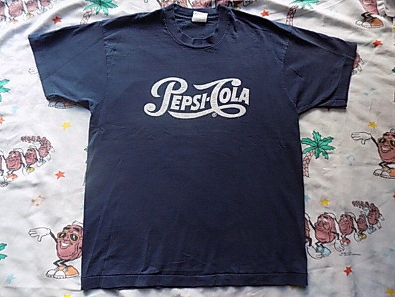 Vintage 80S Pepsi Cola 1940S Logo T Shirt Arge Buttery Soft Worn In Soft Drink