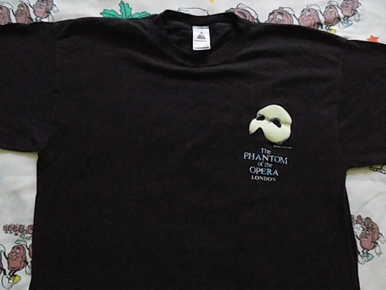 Vintage 80S Phantom Of The Opera London T Shirt Arge 1988 Glows In The Dark