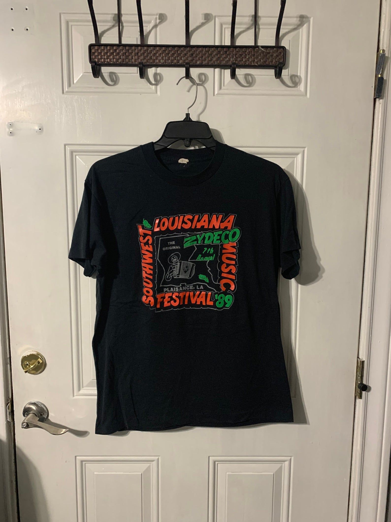 Vintage 80S Plaisance Louisiana 1989 Zindeco Music Festival T-Shirt