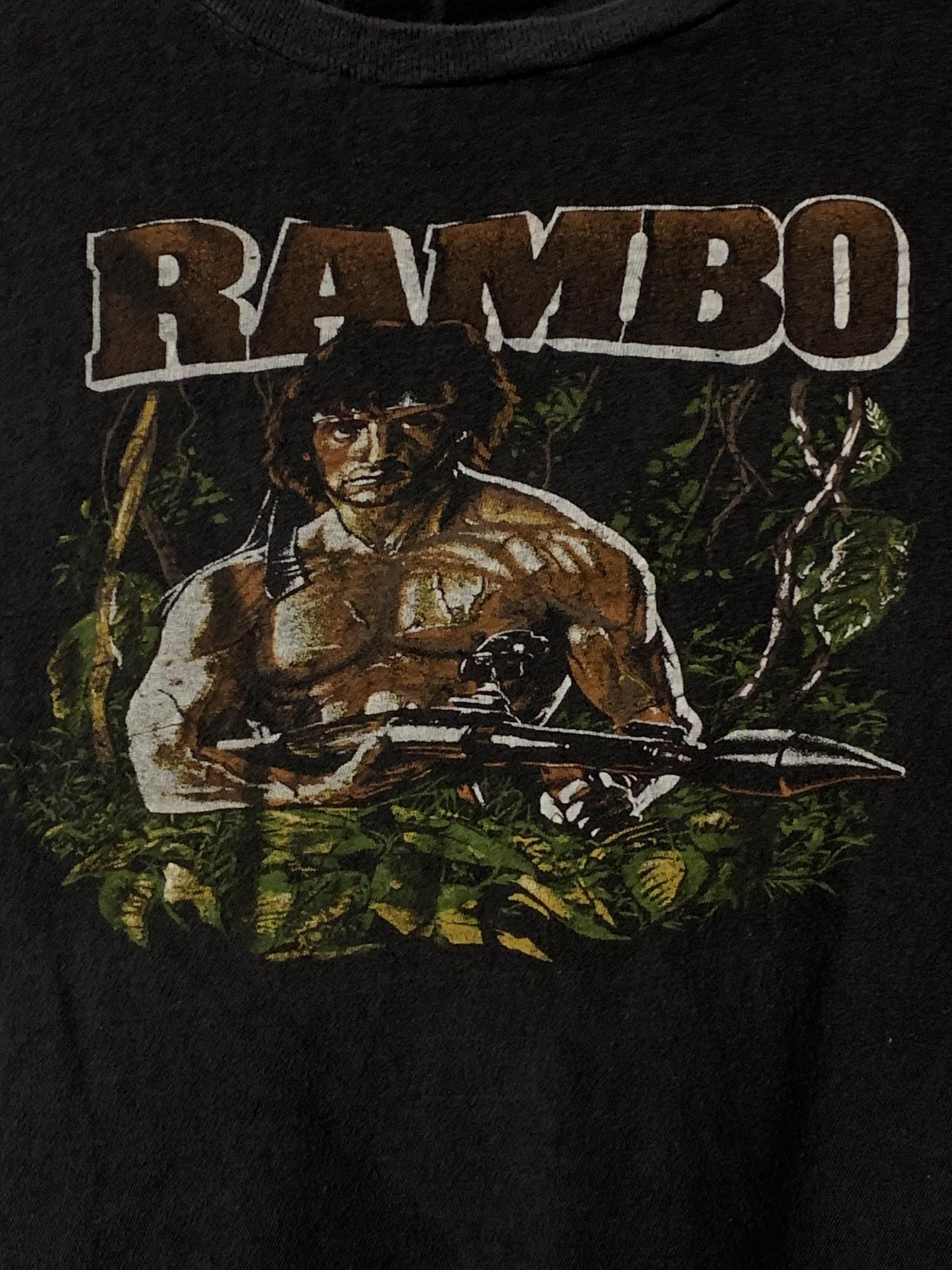 Vintage 80S Rambo Silvestre Stallone First Blood Promo Movie Tank Top M-L