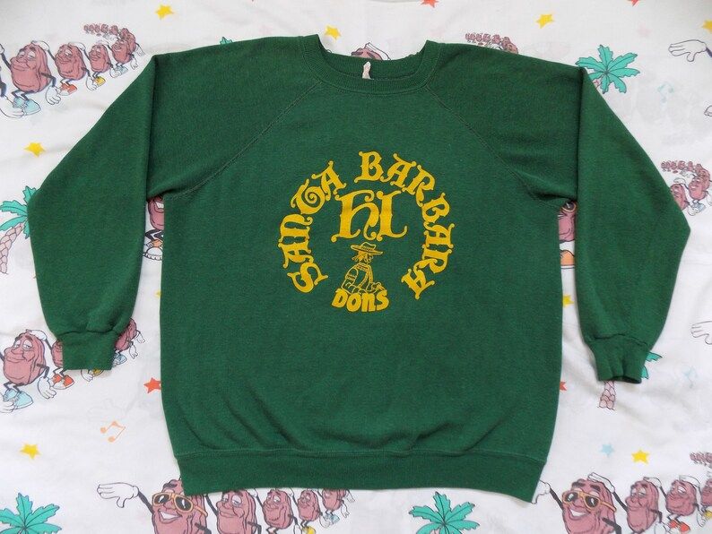 Vintage 80S Santa Barbara High School Dons Pullover Sweatshirt L By Soffe Suuuper Soft