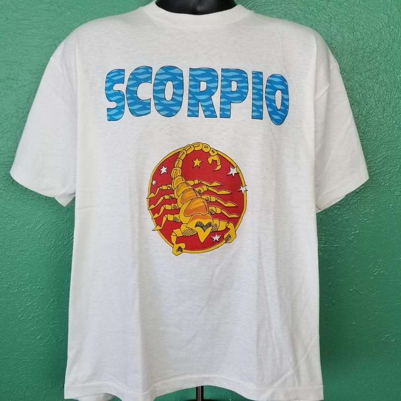 Vintage 80s Scorpio Zodiac Constellation Horoscope Cute Shirt