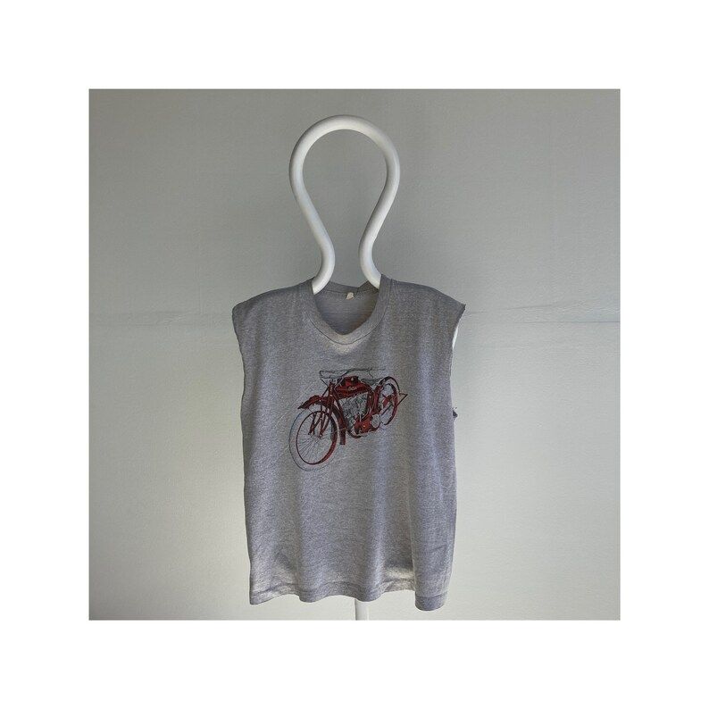 Vintage 80S Screen Stars Cut Sleeves Indian Motorcycle T Shirt Rad