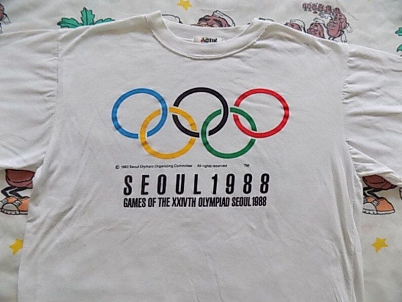 Vintage 80S Seoul 1988 Olympics T Shirt Arge Olympic Games vintage 80s seoul 1988 olympics t shirt arge olympic games irtra