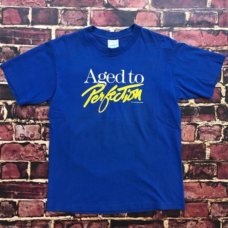 Vintage 80S Shirt 80S Tee 80S T Shirt Aged To Perfection Distressed Shirt Distressed T Shirt Soft Distressed Tee Mens M Mens Medium