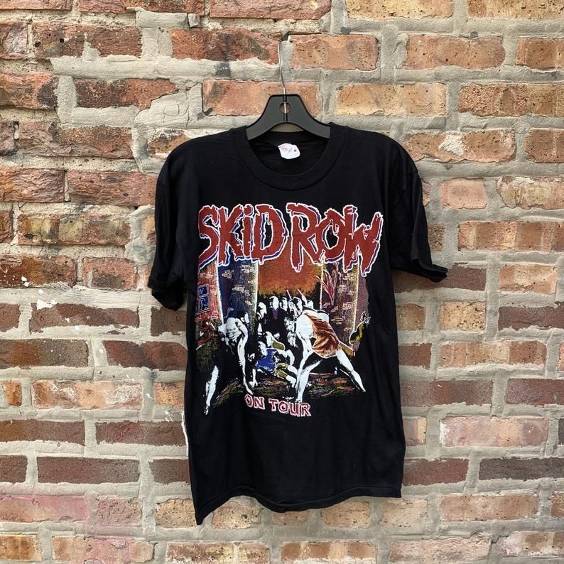 Vintage 80S Skid R? On Tour Single Stitch Parking Lot Bootleg Concert Shirt