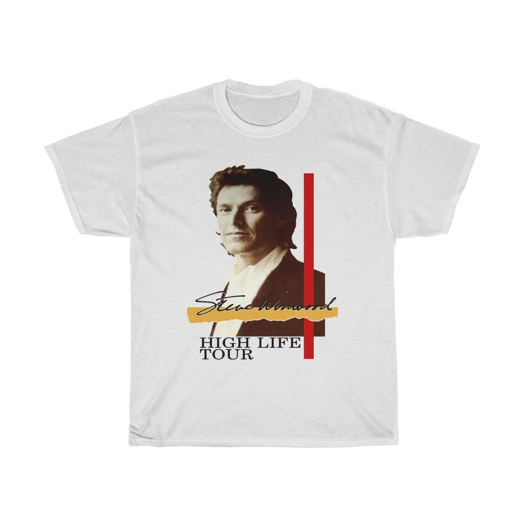 Vintage 80S Steve Winwood 1986 High Life Tour Band Unisex Heavy Cotton Tee 211015