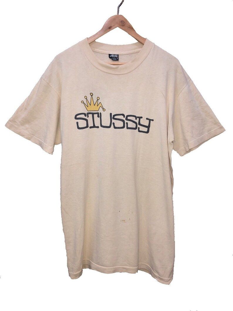 Vintage 80S Stussy Spell Out Crown Logo Hip Hop Skateboard