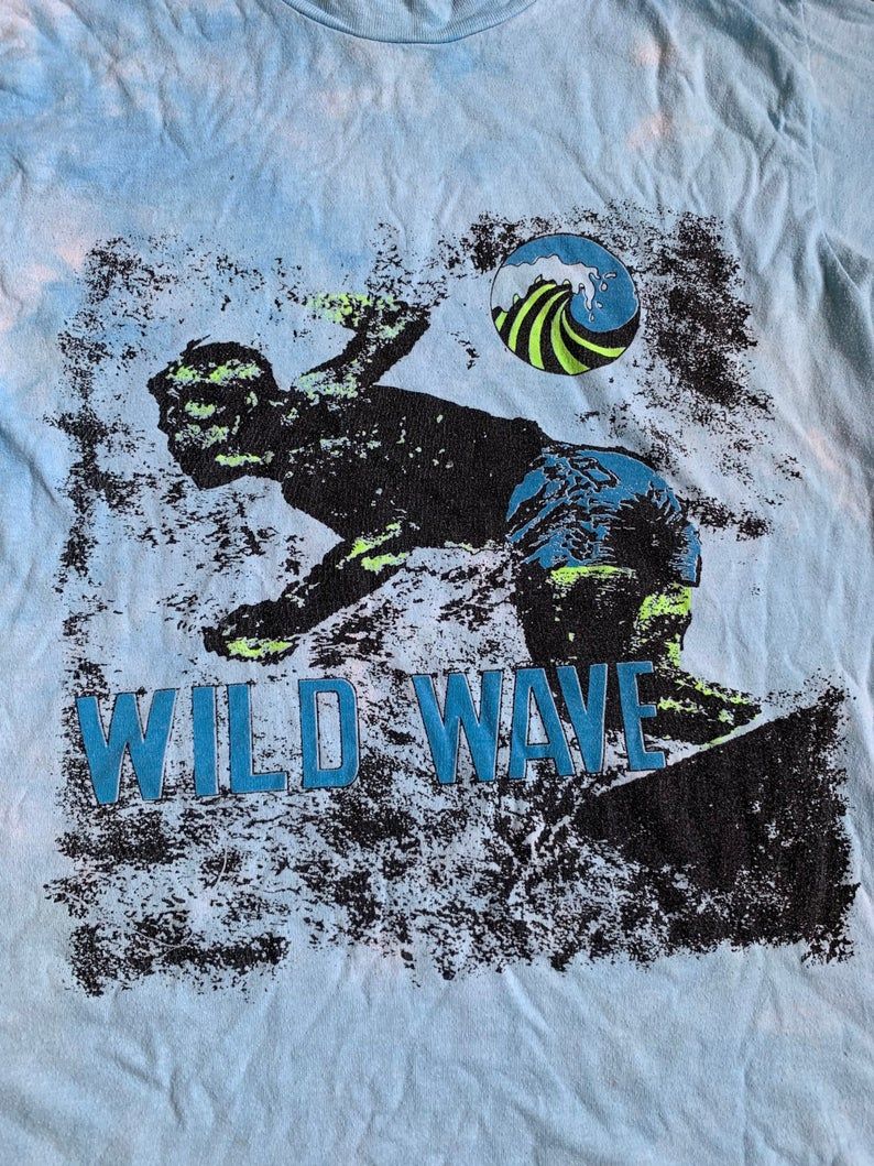Vintage 80S Surf Wild Wave Single Stitch Graphic Shirt