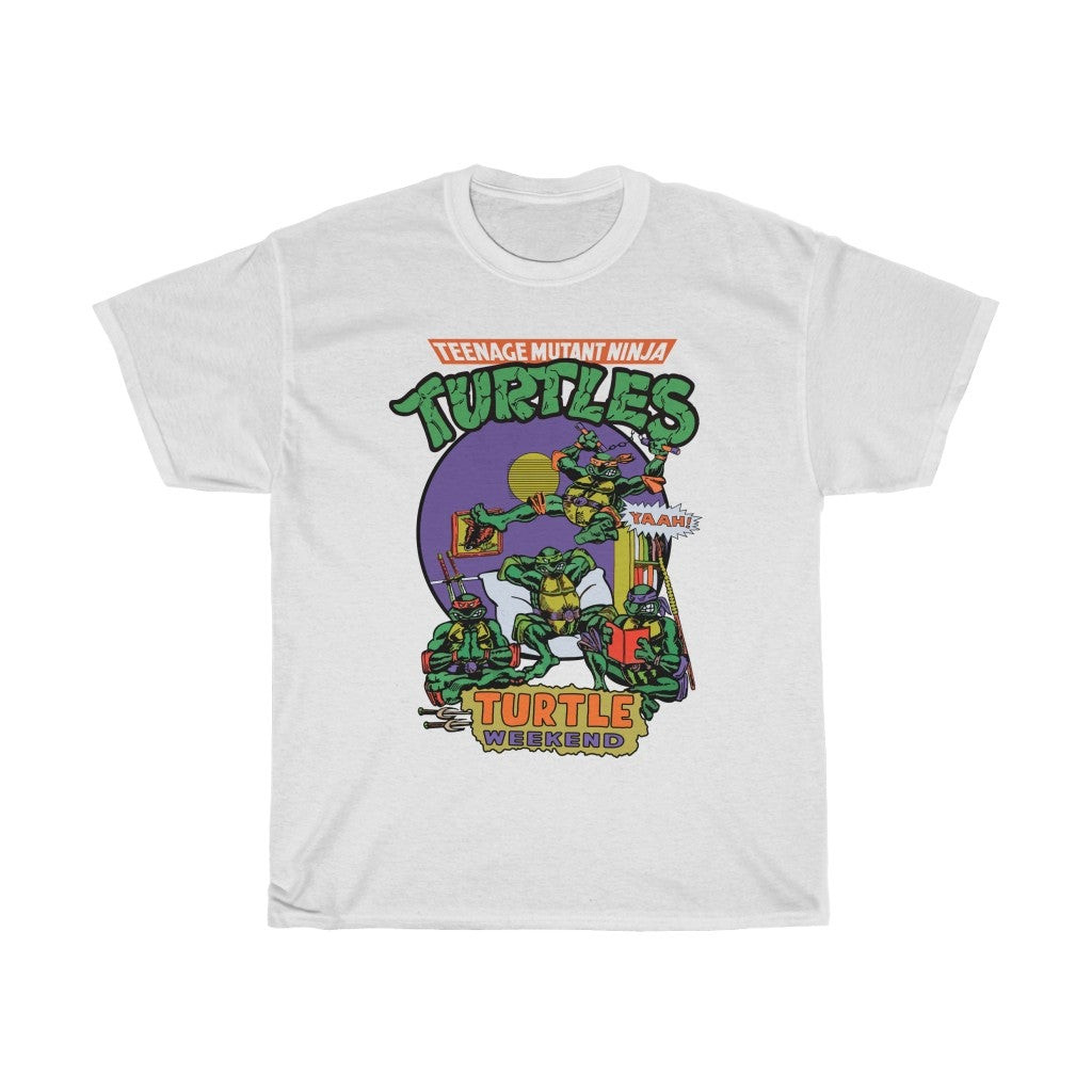 Vintage 80S Teenage Mutant Ninja Turtles Cartoon Turtle Weekend Tmnt Unisex Heavy Cotton Tee 211106