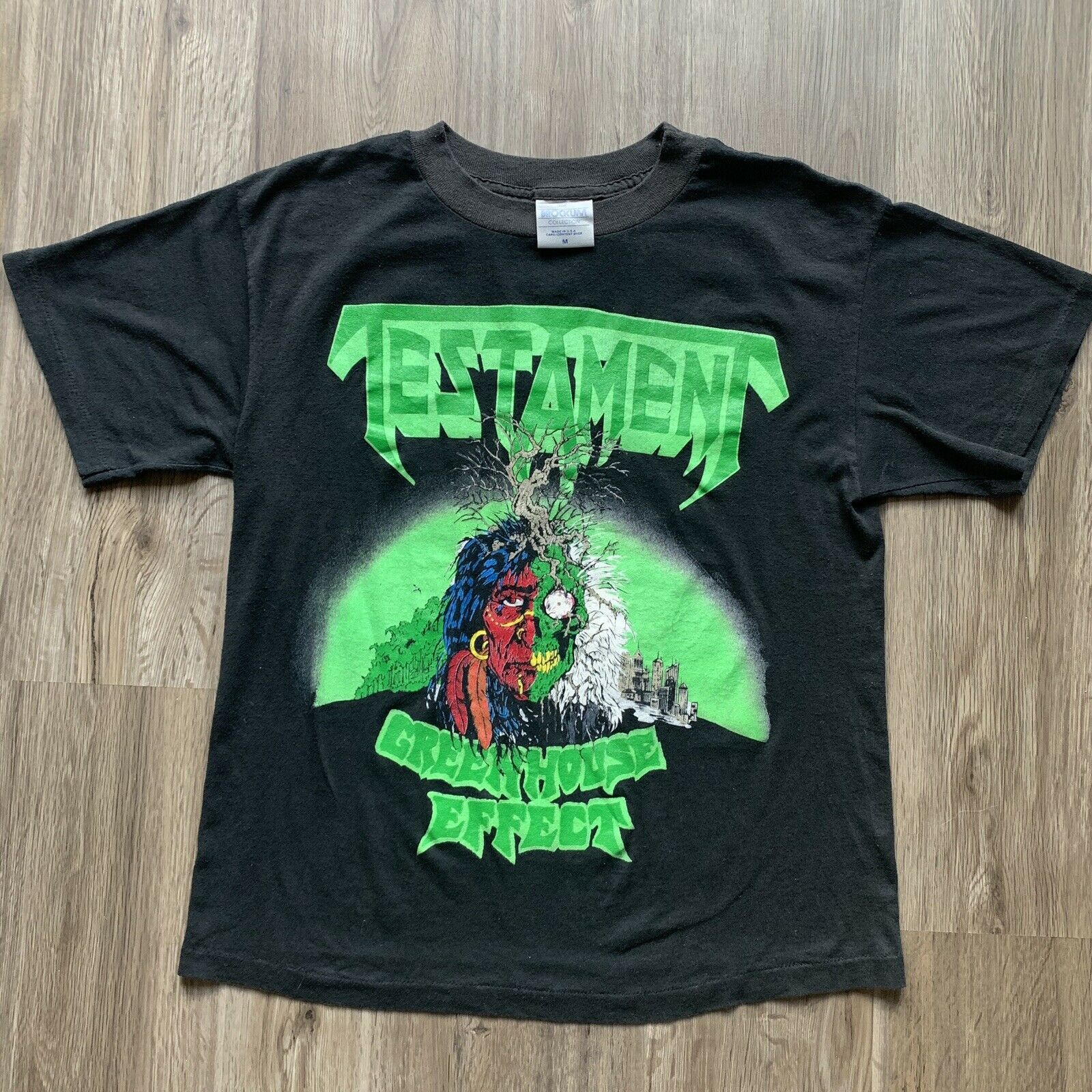 Vintage 80S Testament Greenhouse Effect Thrash Metal Band Shirt Brockum