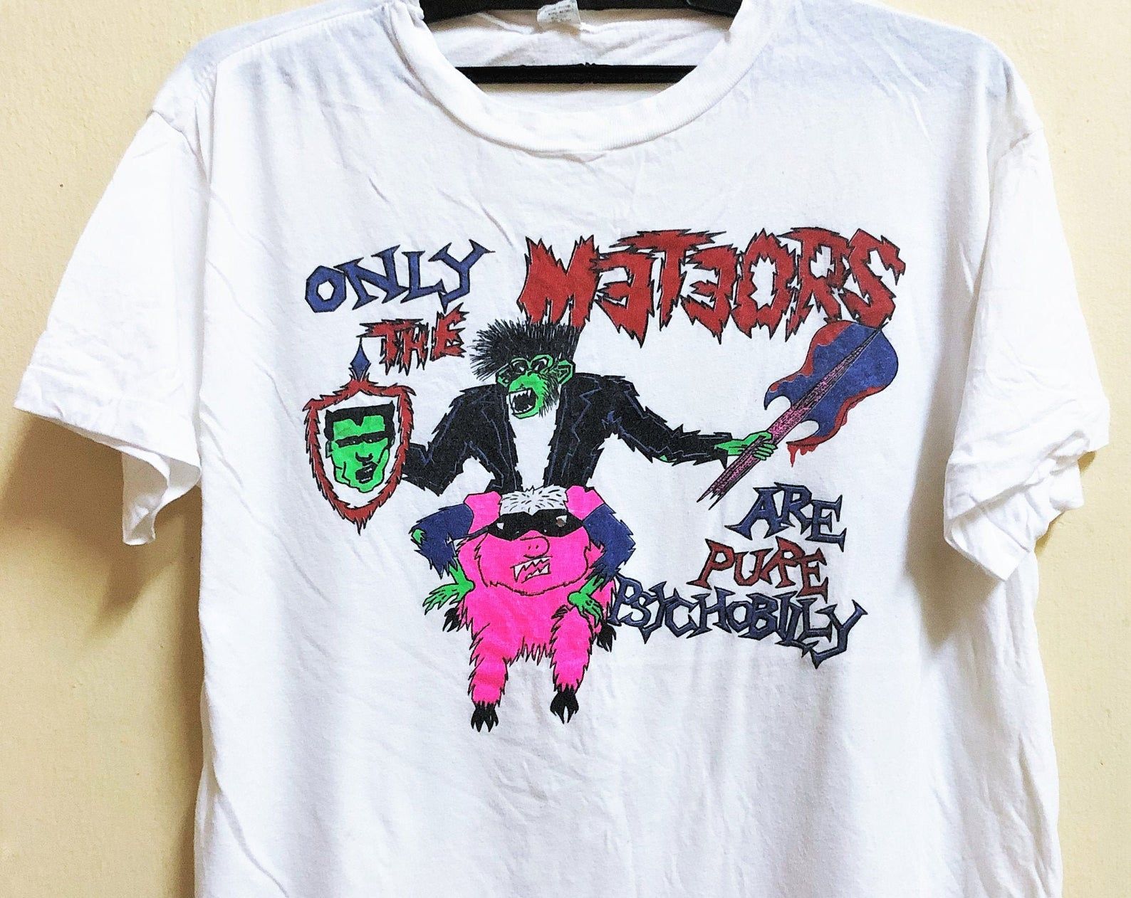 Vintage 80's Only The Meteors Are Pure Psychobilly Shirt