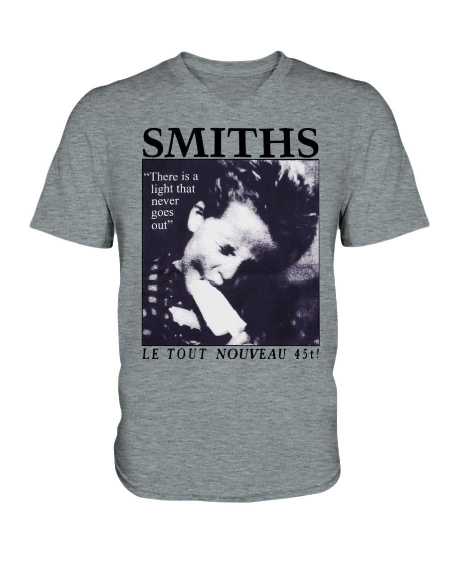 Vintage 80S The Smiths There Is The Light That Never Goes Out 1986 Promo Short Sleeve V Neck Tee 211122