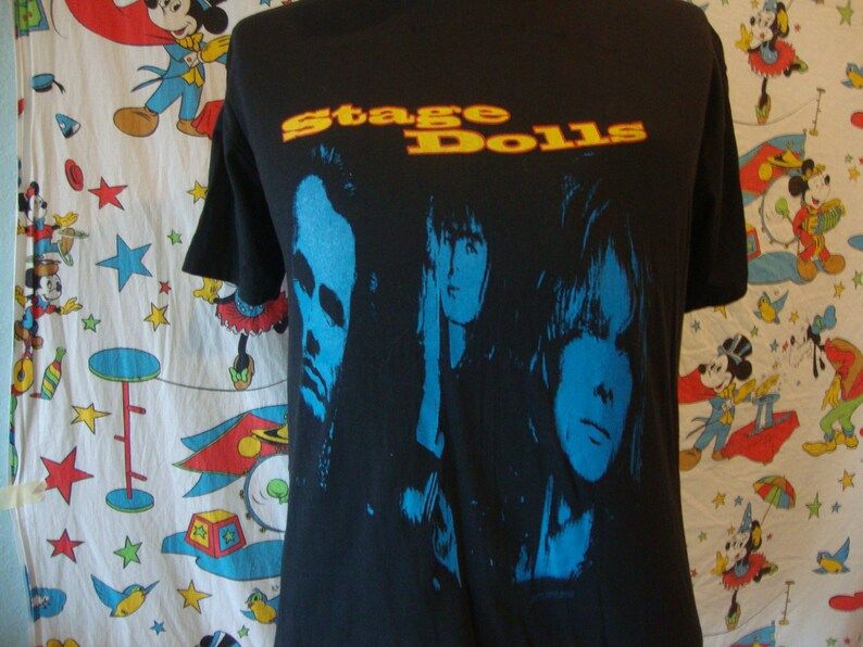 Vintage 80S The Stage Dolls 1989 Tour Glam Glitter Rock Rare Concert T Shirt