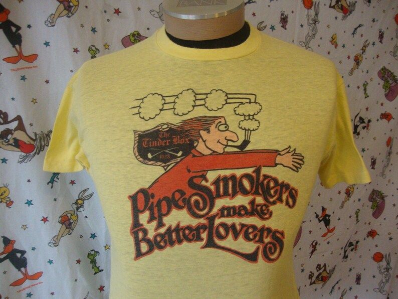 Vintage 80S The Tinder Box Pipe Smokers Make Better Lovers T Shirt