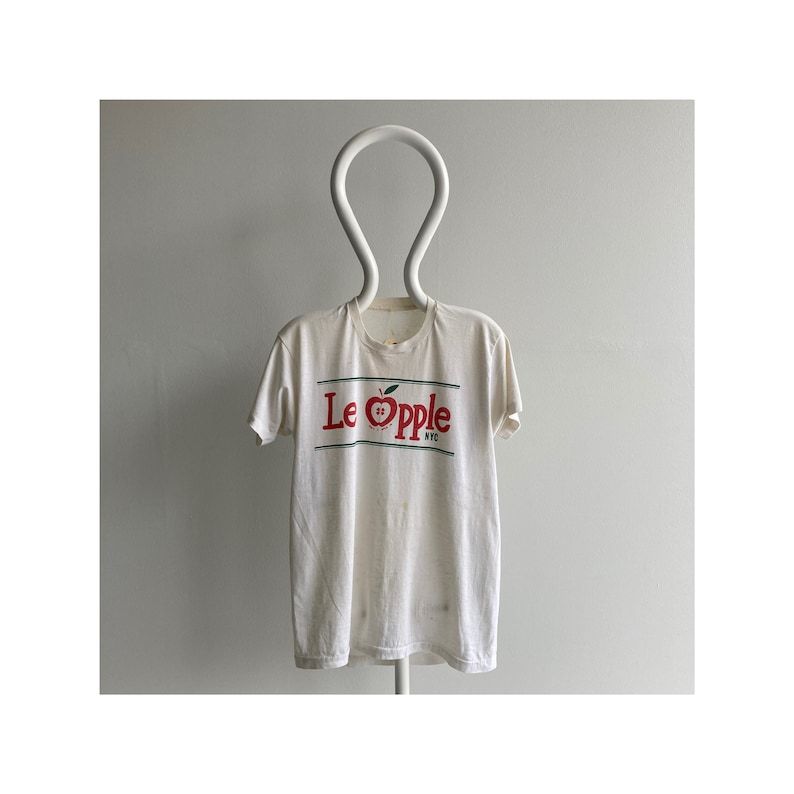 Vintage 80S Thin Stained Le Apple T Shirt 50 50