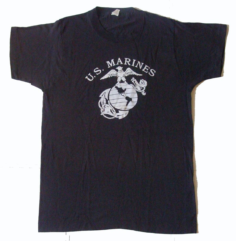Vintage 80S United States Us Marines Black T Shirt