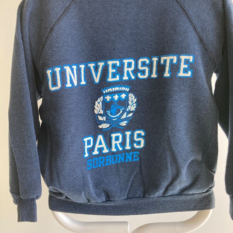 Vintage 80S Universite Paris Sorbonne University Sweatshirt