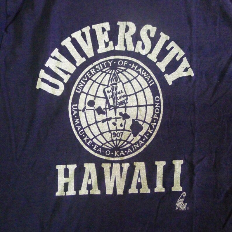 Vintage 80S University Hawaii Blue T Shirt