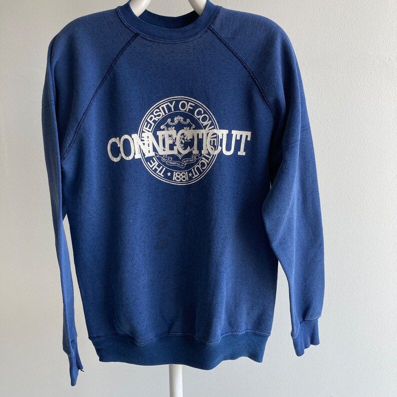 Vintage 80S University Of Connecticut Sweatshirt