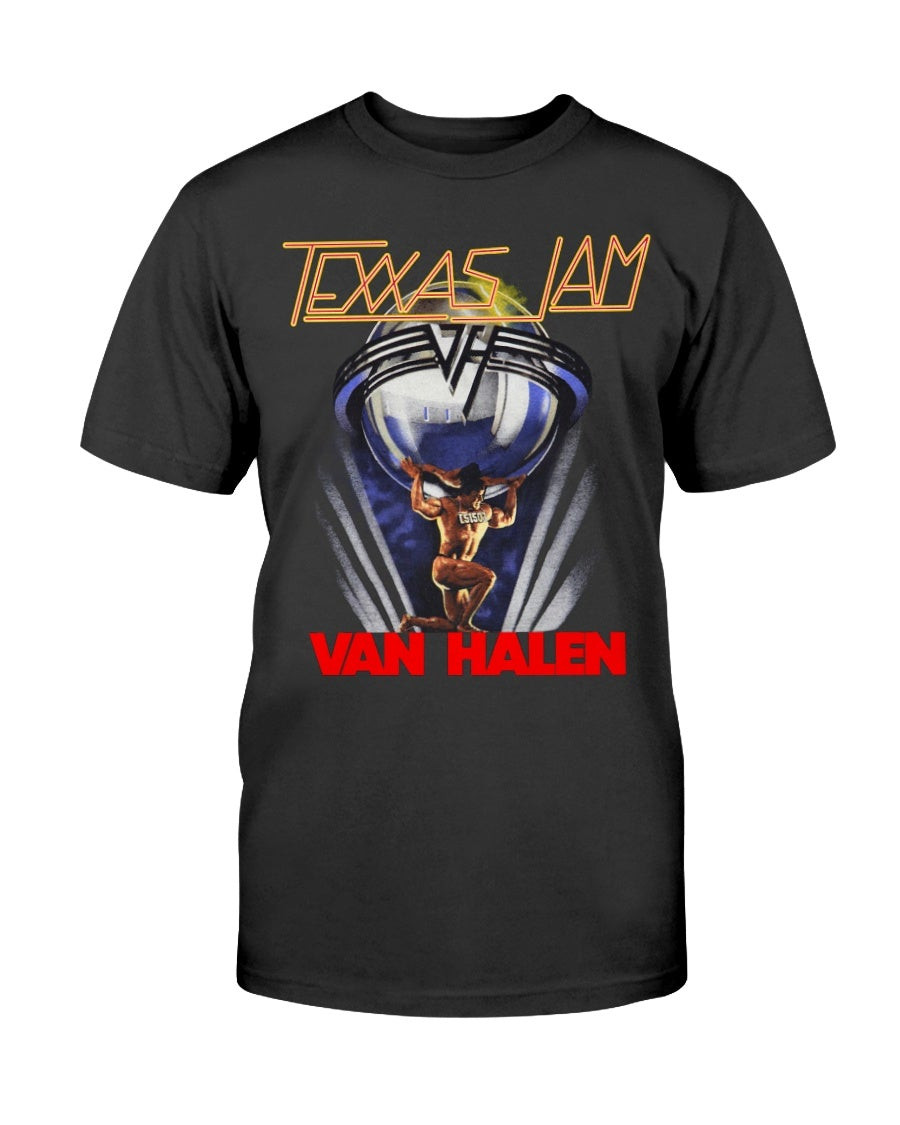 Vintage 80S Van Halen 1986 Texas Jam Heavy Metal Concert Tour Sammy Hagar Band Faded Black T Shirt 211221