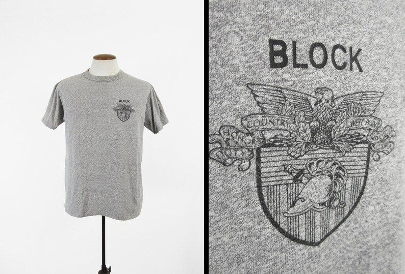 Vintage 80S West Point Gym T Shirt Heather Grey Military Academy 5050
