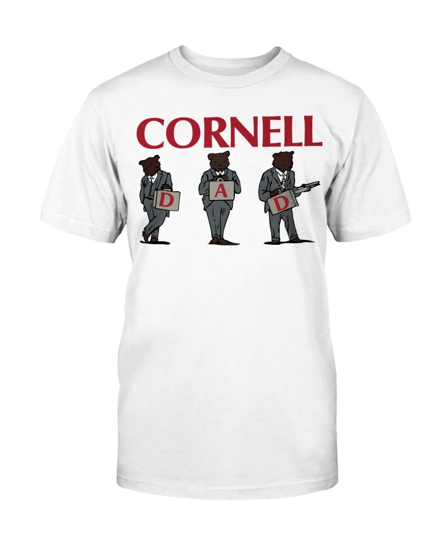 Vintage 80S White Cornell Dad Big Red Bear Cotton Ncaa College T Shirt 211206
