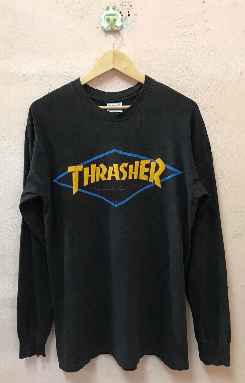 Vintage 80S90S Thrasher Magazine Skateboards Long Sleeve Tshirt Made In Usa Skate Teessport