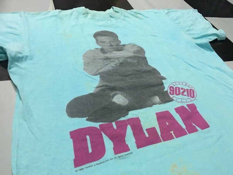 Vintage 90210 Beverly Hills Shirt Dylan Mckay Luke Perry Blue Size S Single Stitch 90S American Teen Drama Tv Series Tv Show