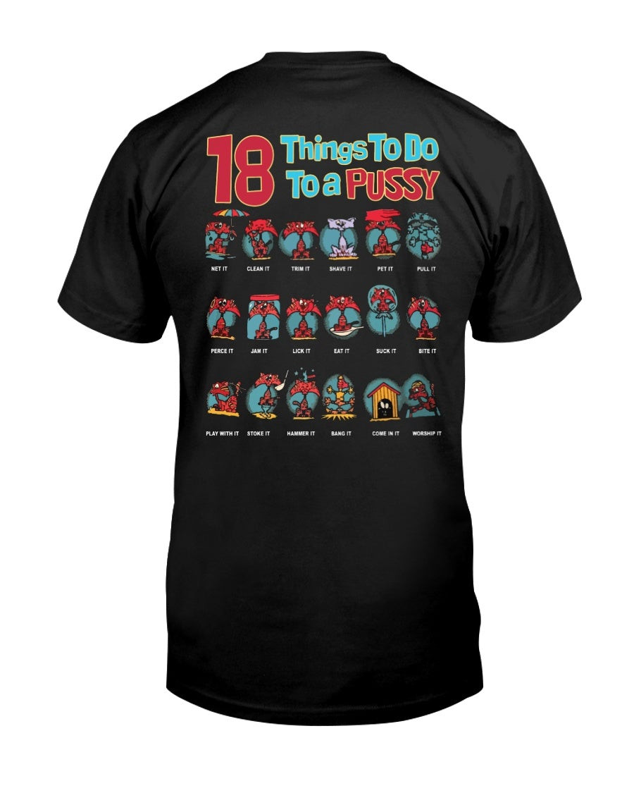 Vintage 90S 18 Things To Do With A Pussy Funny Sex Joke T Shirt 211211