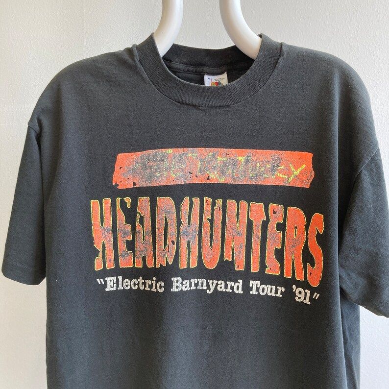 Vintage 90S 1991 Kentucky Headhunters Electric Barnyard Tour T Shirt Fotl