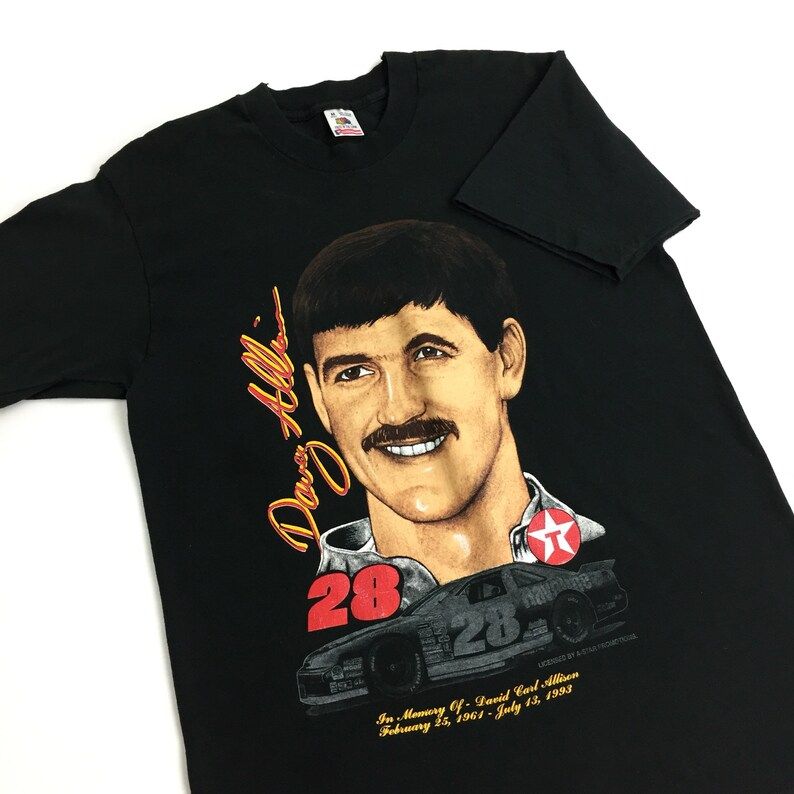 Vintage 90S 1993 93 Nascar Davey Allison Rip Memorial Single Stitch Race Racing Graphic Tee T Shirt