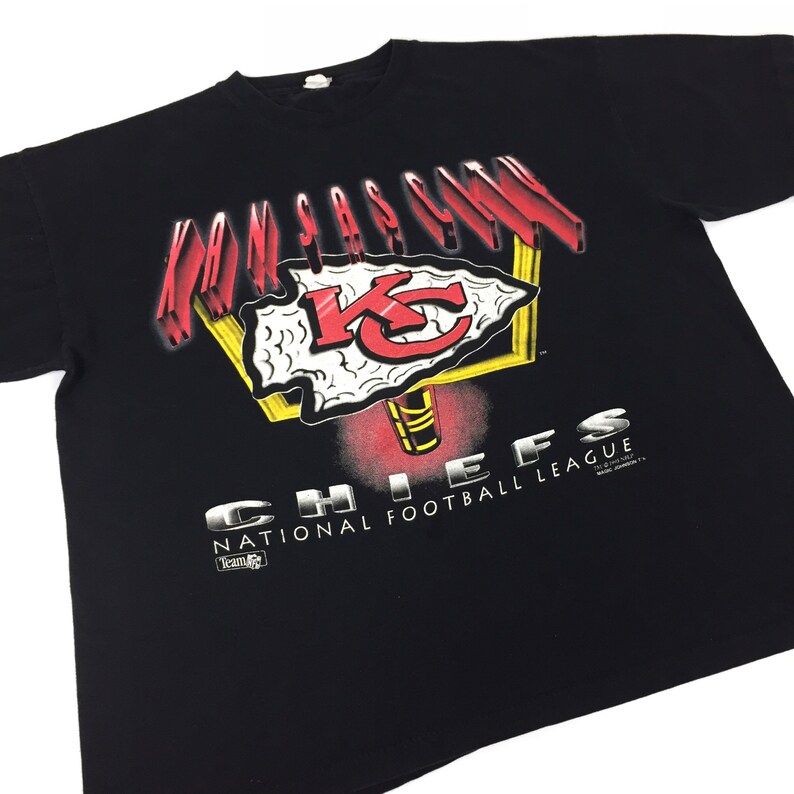 Vintage 90S 1993 93 Nfl Kansas City Chiefs Magic Johnson Ts Single Stitch Football Graphic Tee T Shirt Shirt