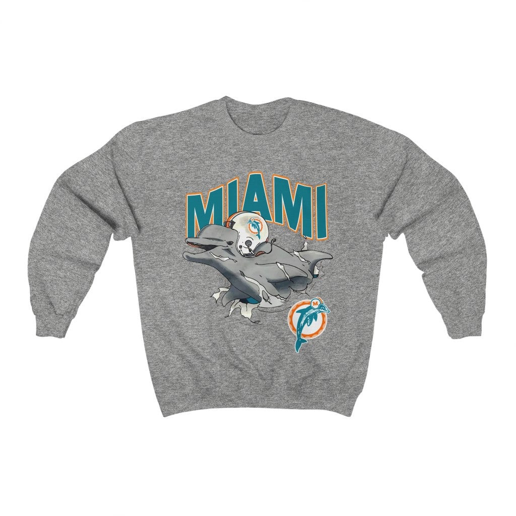 Vintage 90S 1993 Sportswear Miami Dolphins Football Nutmeg Mills Sweatshirt 211221