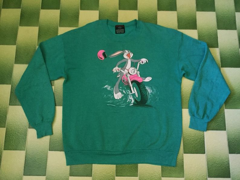 Vintage 90S 1993 Warner Bros Bugs Bunny Pullover Sweatshirt