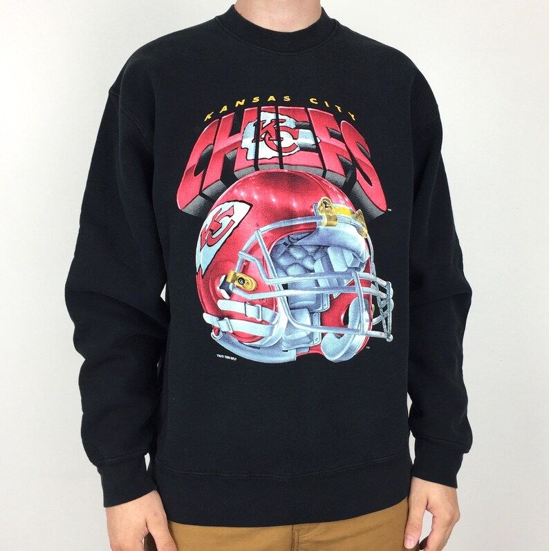 Vintage 90S 1994 94 Nfl Kansas City Chiefs Salem Sportswear Pullover Crewneck Football Graphic Sweatshirt