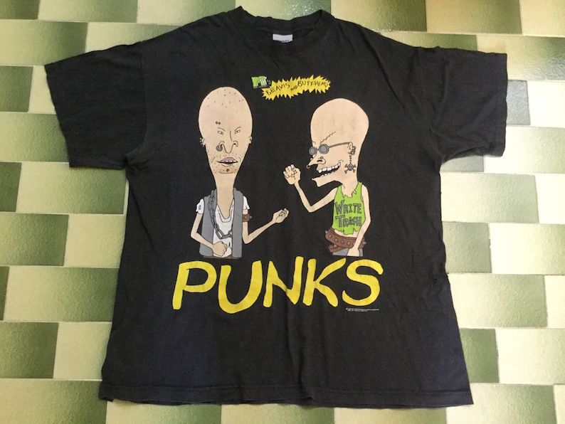Vintage 90S 1995 Beavis And Butthead Mtv Punks T Shirt