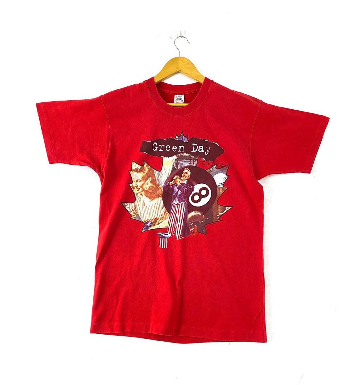 Vintage 90S 1995 Green Day Insomniac Canadian Artwork Drawing American Punk Rock Band Album Tour Shirt