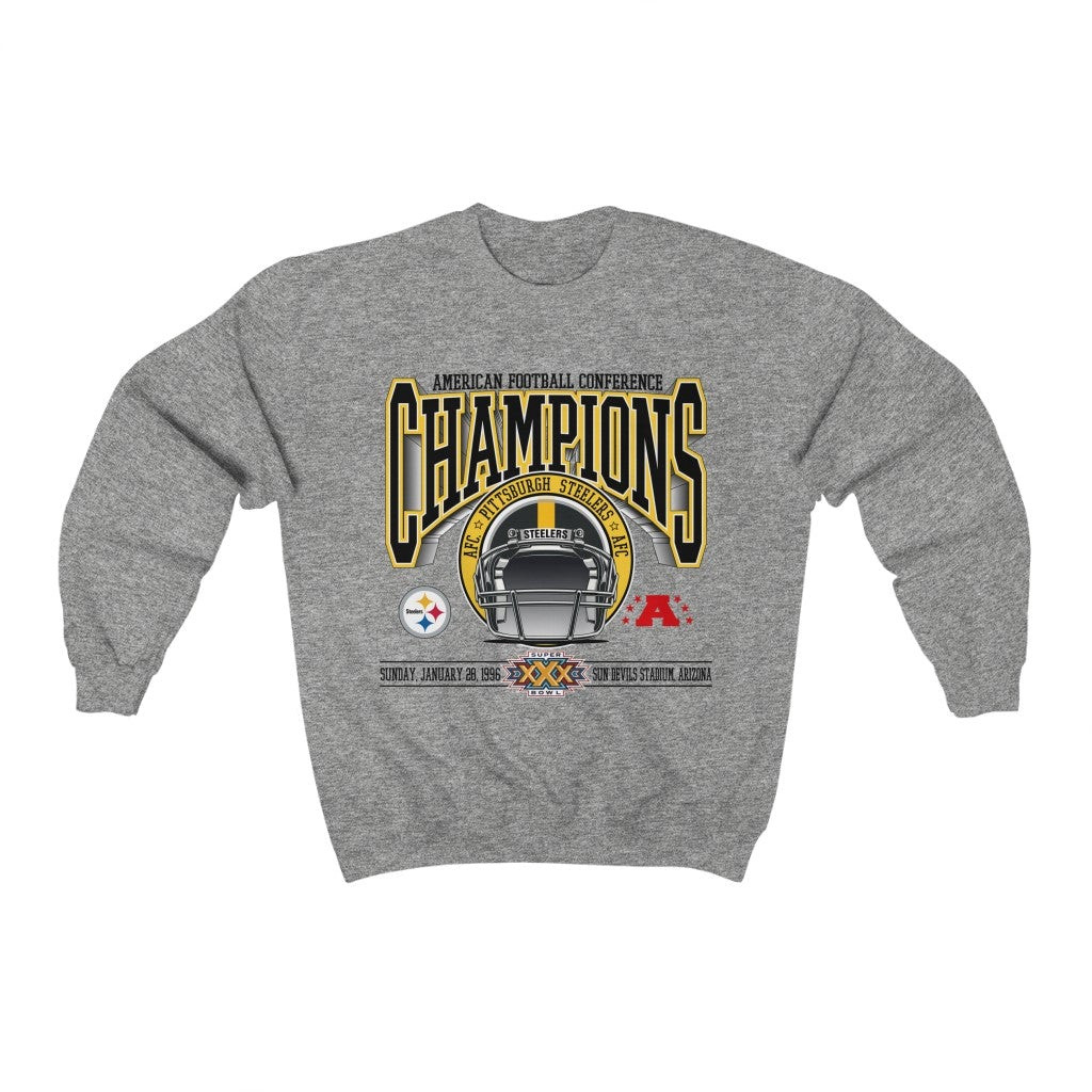 Vintage 90S 1996 Pittsburgh Steelers Afc Super Bowl American Football Conference Sweatshirt 211211