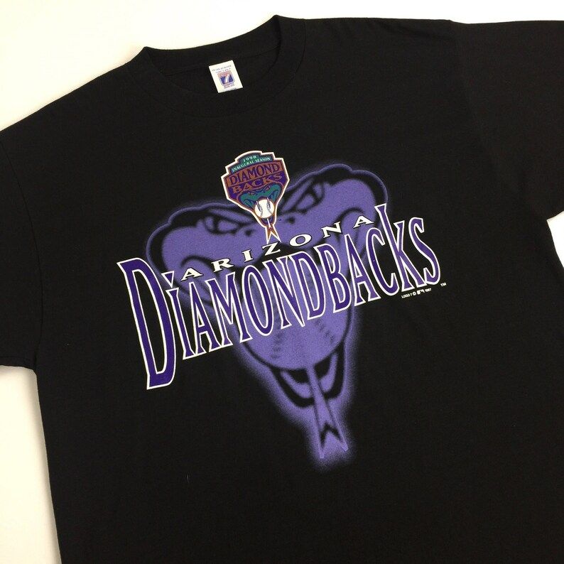 Vintage 90S 1997 97 Mlb Arizona Diamondbacks Inaugural Season Logo 7 Baseball Graphic Tee T Shirt