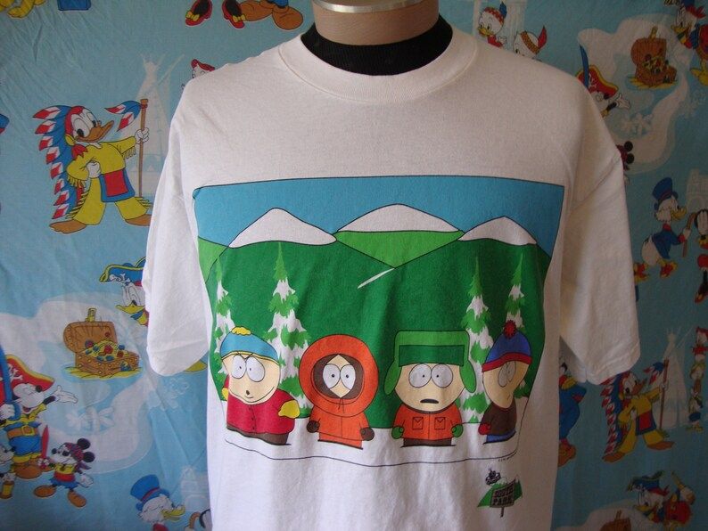 Vintage 90S 1997 South Park Cartoon Comedy Central Tv Show Promo Promotional Graphic Tee T Shirt