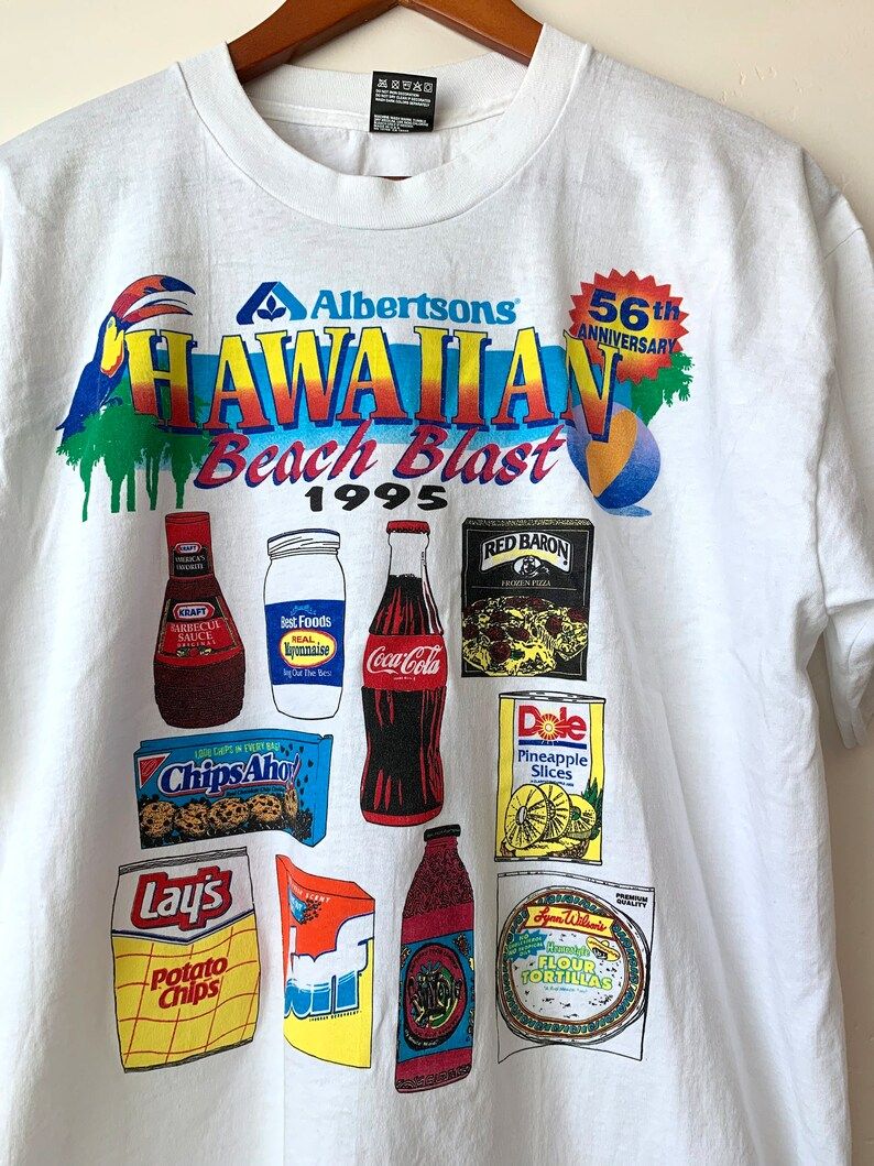 Vintage 90S Alberstons Hawaiian Food Blast Promo Single Stitch Shirt vintage 90s alberstons hawaiian food blast promo single stitch shirt boaug