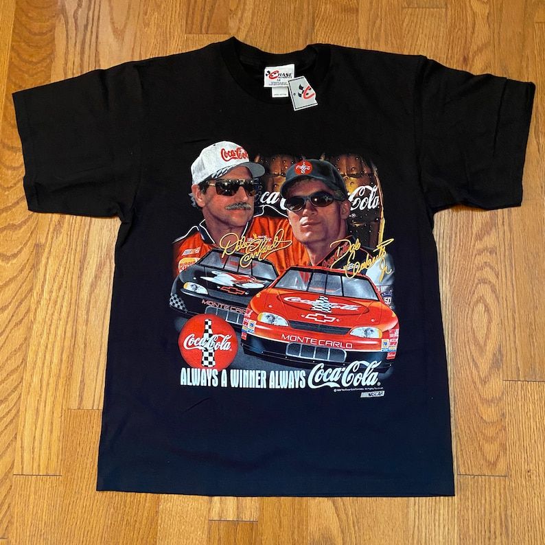 Vintage 90S Always A Winner Always Coca Coladale Earnhardt And Dale Earnhardt Jr Nascar Tee Shirt