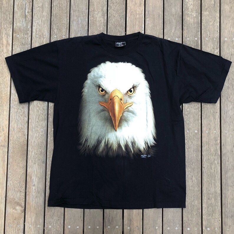 Vintage 90S American Bald Eagle Print Unisex Oversized Slouchy