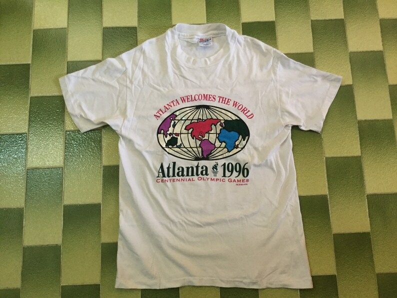 Vintage 90S Atlanta 1996 Centennial Olympic Games T Shirt Summer Olympics Tee Shirt